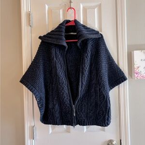 Athleta Wool-Blend Side Open Poncho Sweater